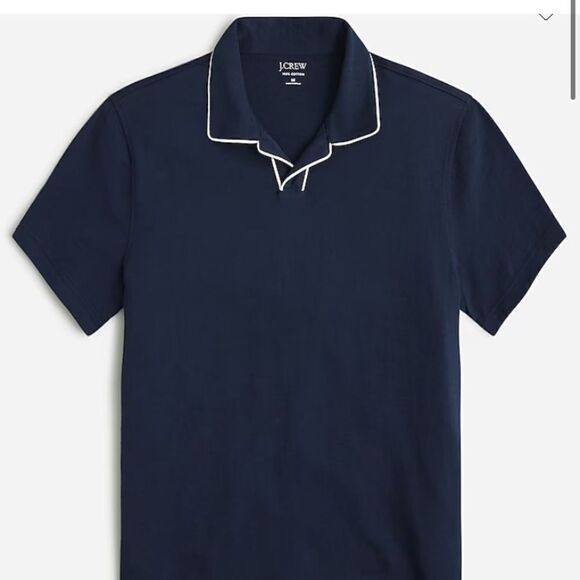 J. Crew Other - J.Crew Garment-Dyed Johnny-collar polo shirt in ripped slub cotton